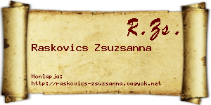 Raskovics Zsuzsanna névjegykártya